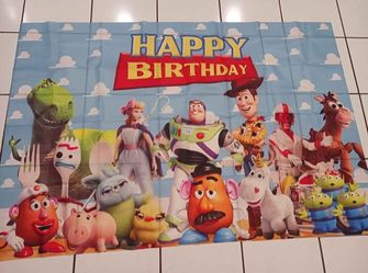 Toy Story party backdrop, 5ft x 3.3ft