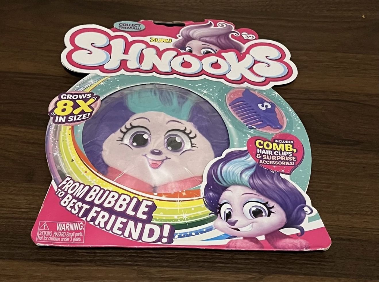 Zuru SHNOOKS 2017 Shazam Purple New Original Grows 8x Bubble Friend Comb