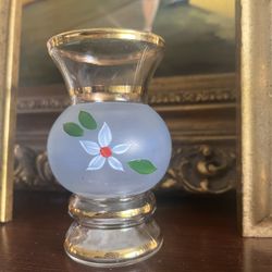 Vintage Hand Painted Frosted Vase
