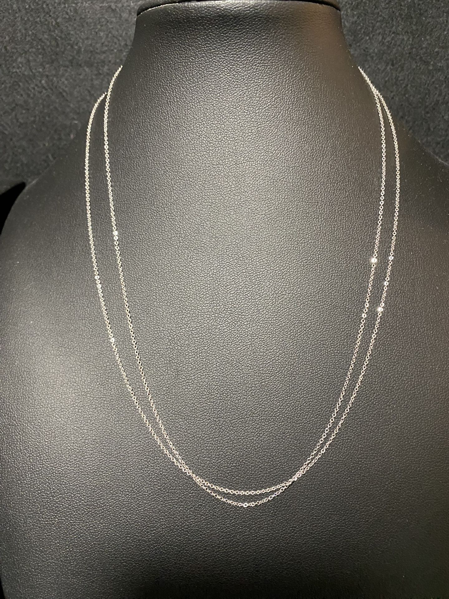 Two 925 Silver Dainty Necklace 18β .4mm