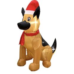 Outdoor Indoor Christmas Inflatable LED Lighted German Shepherd Dog Blow Up Holiday Yard Decoration