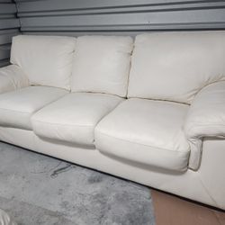 Genuine Leather Sofa – Lightly Used, Excellent Condition
