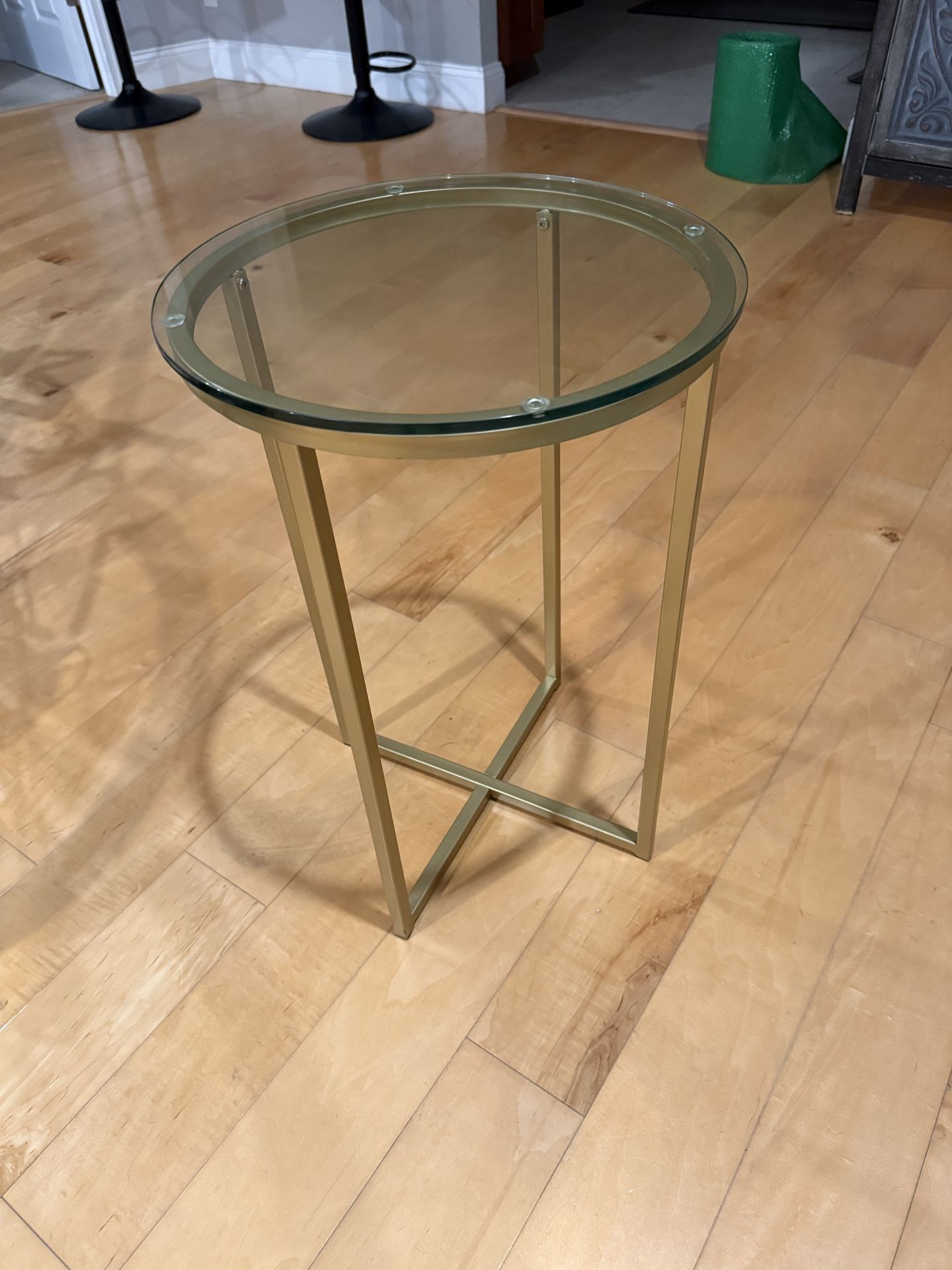 Glass and Gold Side Table