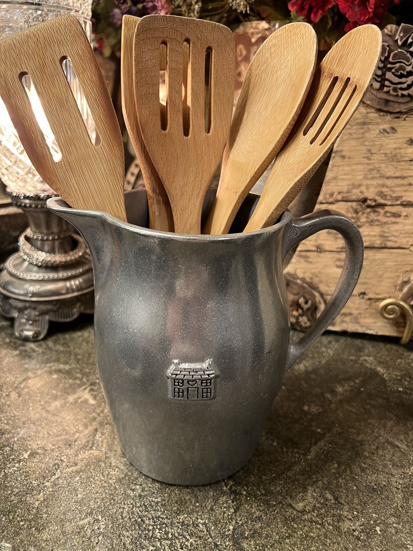 Adorable Vintage Pewter Picture Made In Freeport Pennsylvania