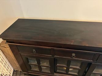 Dark Wood Sideboard Buffet Cabinet