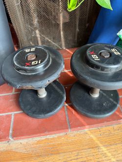 Pair of 25 lbs.  sold as is.
