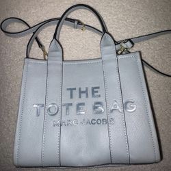 Marc Jacobs The Leather Tote Bag - Small Wolf Grey