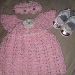 Crochet Baby Girl Dress And Headband