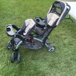 Brand New Twin Stroller Never Opened Still In The Box The Color Is Black And Grey