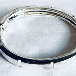 Silver Oval Hinged Bangle with Secure Latch Bracelet