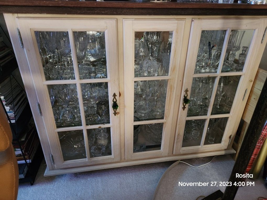 Cabinet Curio With Glass Shelves