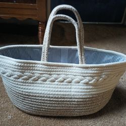 New Woven Rope Basket Diaper Caddy Organizer 