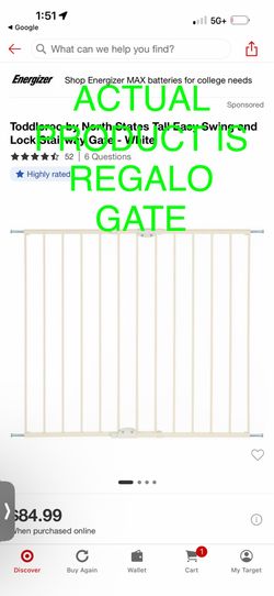 Regalo Safety Gate stair gate is what it’s called (I think)
