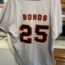 Barry Bonds Russell Athletic authentic Major League Baseball Diamond Collection, size 48, SF Giants Jersey, grey