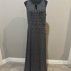 Black and White Patterned Maxi Dress