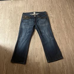 True Religion Boot Cut Leather Jeans