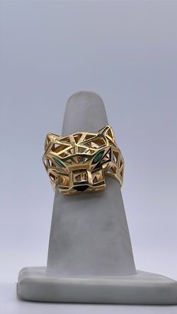 18k gold panther head ring