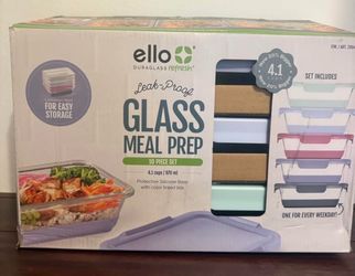 Ello Duraglass Refresh 10-Piece Glass Meal Prep Set
