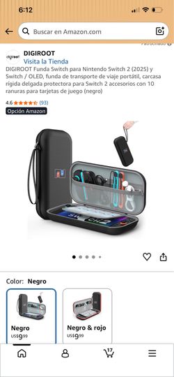 DIGIROOT black hard shell travel case for Nintendo Switch OLED