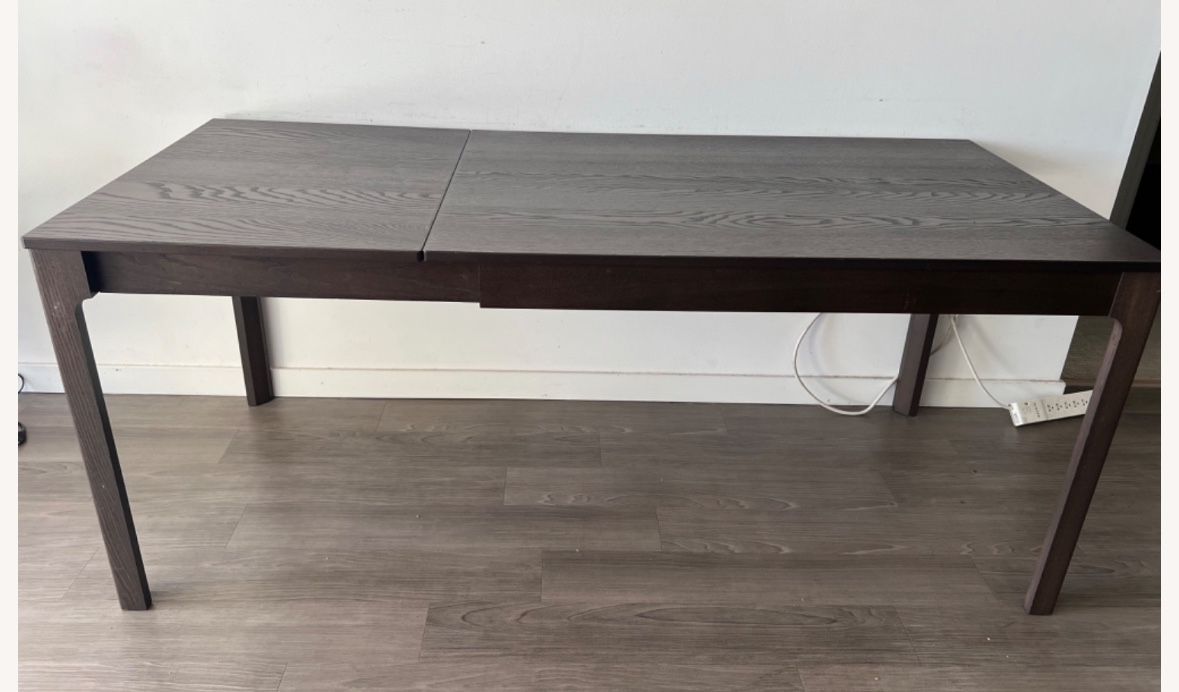IKEA EKEDALEN Dark Brown Wood Dining Table Extendable