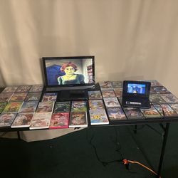 Tv, dvd player , Disney movies , portable dvd player