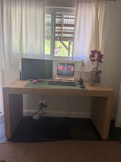 Living Spaces Voyage Natural 60” Desk