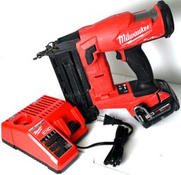 Milwauke 2746-20 M18 FUEL 18 Gauge Brad Nailer Tool + 5 Ah Battery & Charger