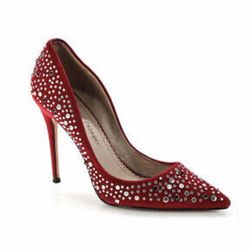 Jean-Michel Cazabat Suede Studded Red Valentine’s Heels