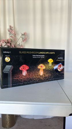 NEW Solar Glass Mushroom Landscape Lights – Set of 3