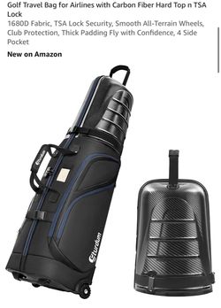 Eturdum Golf Travel Bag with Carbon Fiber Hard Top