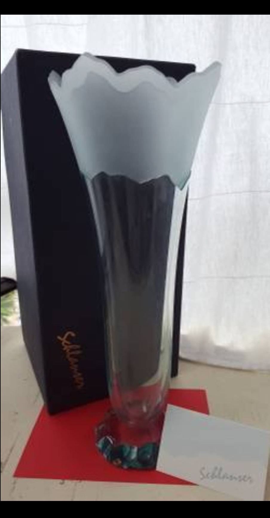 Stephen Schlanser Art Blown Glass "Scapes" Vase Artist Signed