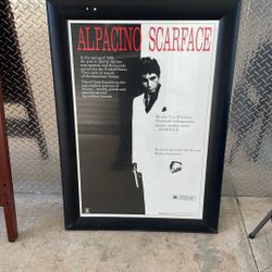 Large Framed Al Pacino Scarface Poster