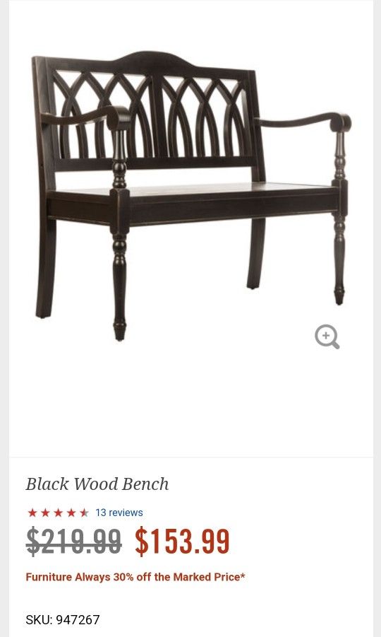 Black Bench From Hobby Lobby for Sale in Schertz TX OfferUp