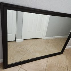 2 Large Mirrors With Black Frames 