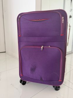 21x40x58 cm .Large Purple Rolling Suitcase – Lightweight Expandable Luggage