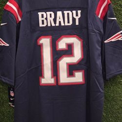 New England Patriots Brady #12 Blue On Field Football Jerseys 