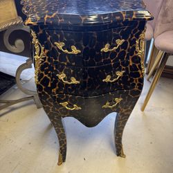 Louis XV style leopard print chest of drawers - Excellent Condition  - 18” x 12” x 29”