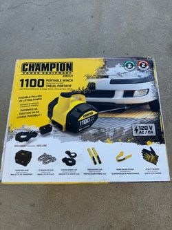 Champion Power Equipment 1100 lb. ATV/UTV Portable 120-Volt • Electric Utility Winch Kit with Pulling and Lifting Capability