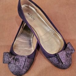 Alfani Womens Navy Dressy Flat Size *7.5