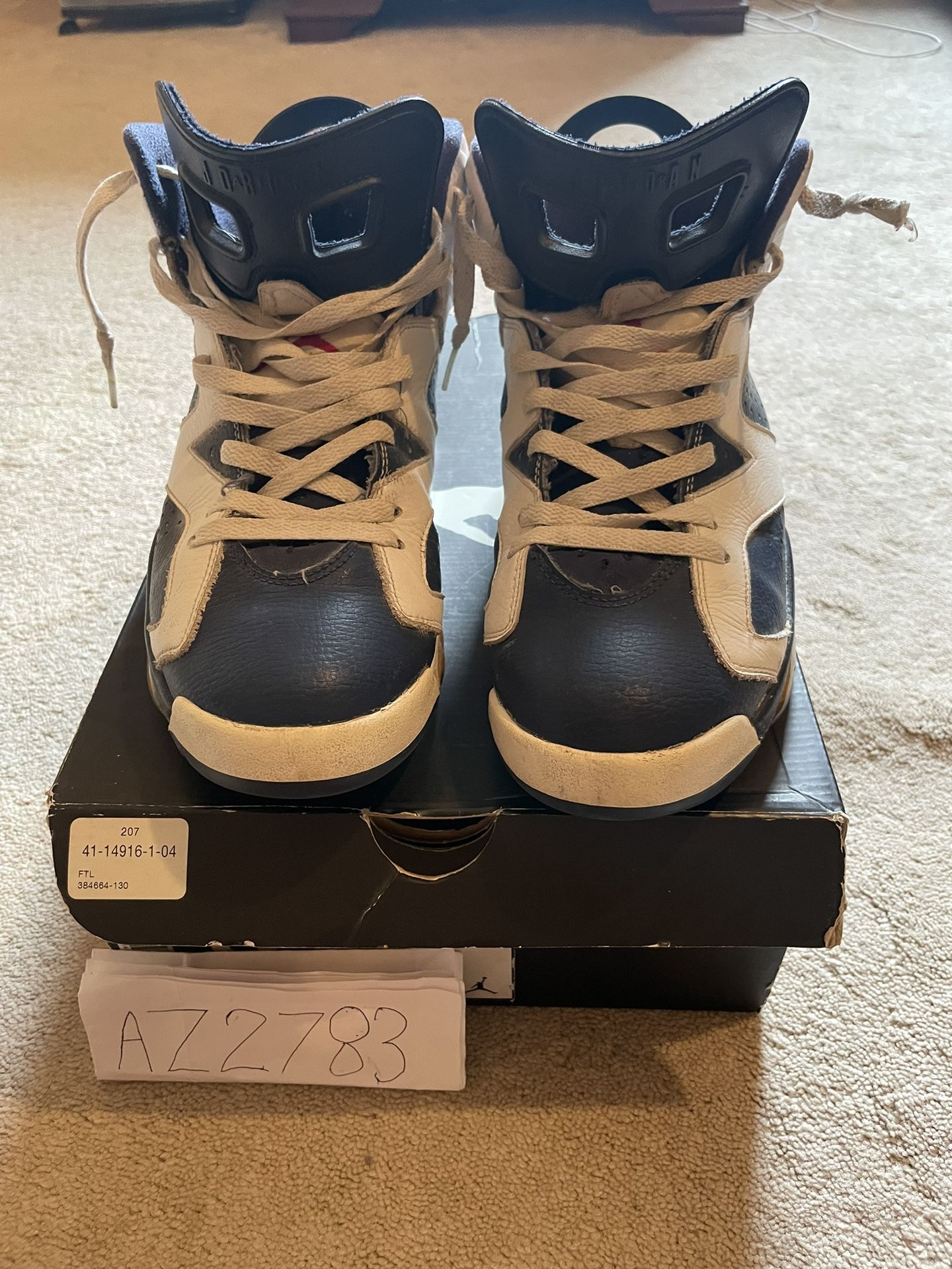 2012 Air Jordan 6 Retro Olympic size 9.5