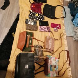 9purse, 4 Wallet 1 Makeupbag  Lot $100