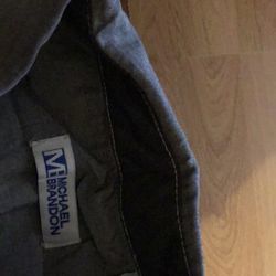 Mens Dress Shirt Short Sleeve Size LG Gray