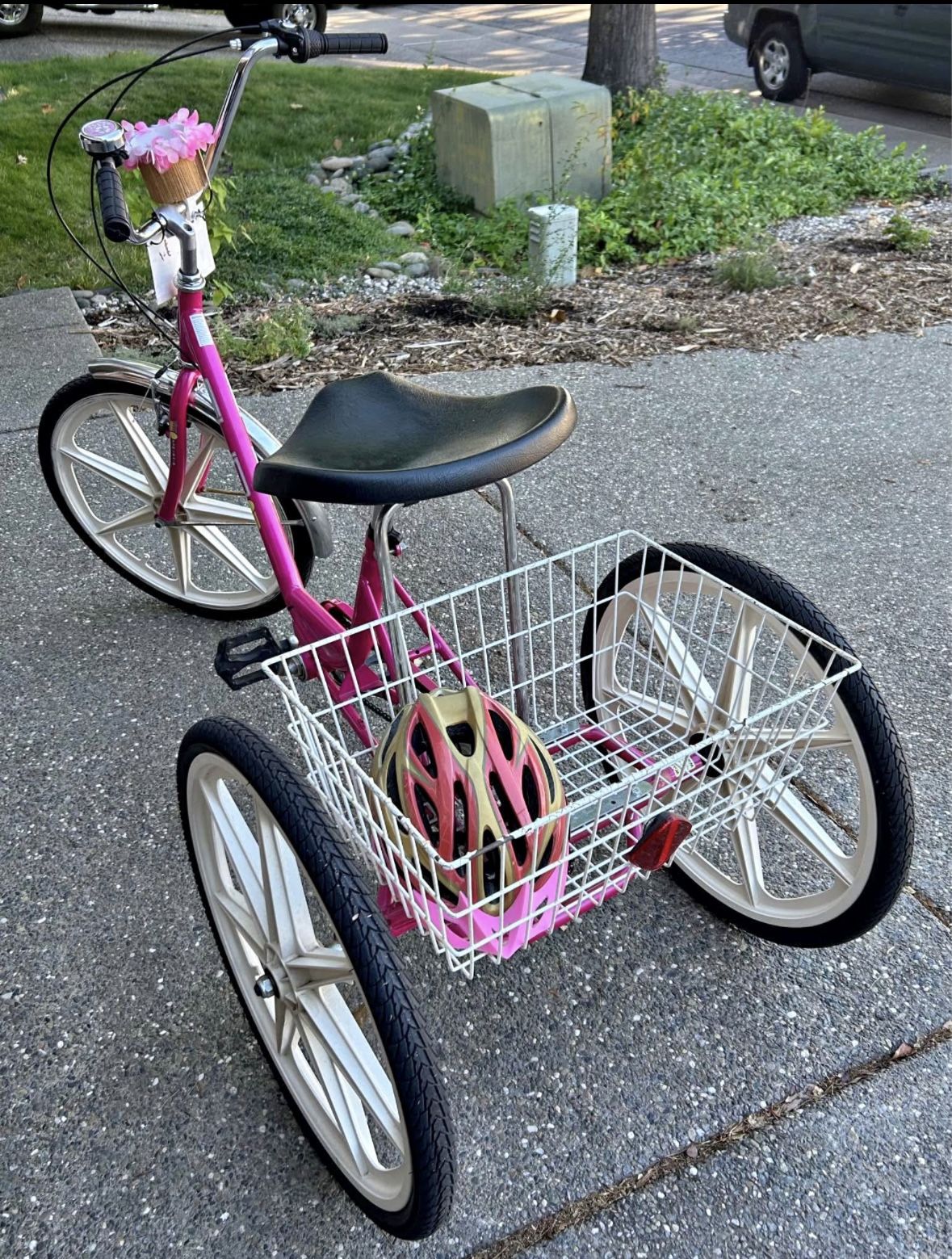 Pink Adult Trike Tricycle w/ Basket