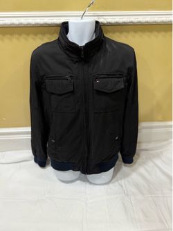 Tommy Hilfiger Bomber Zippered Jacket  BLACK Size-24” Pit to Pit 26” L Shoulder