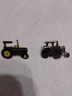 Vintage tractor hat pins both for