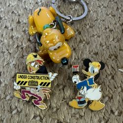Disney Character Keychain and collector pin set.