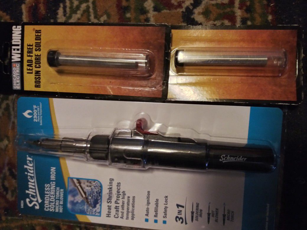 Brand new cordless solidering iron and wire