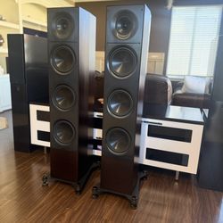 Elac Adante AF-61 Home Theater Tower Speakers In Rosewood Veneer