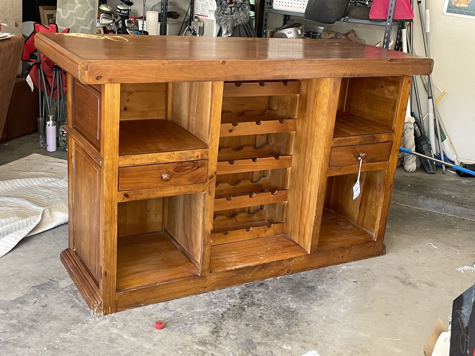 Large Wood Bar Cabinet 