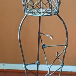 Vintage iron plant stand Flower shelf details texture pot planter organizer decor